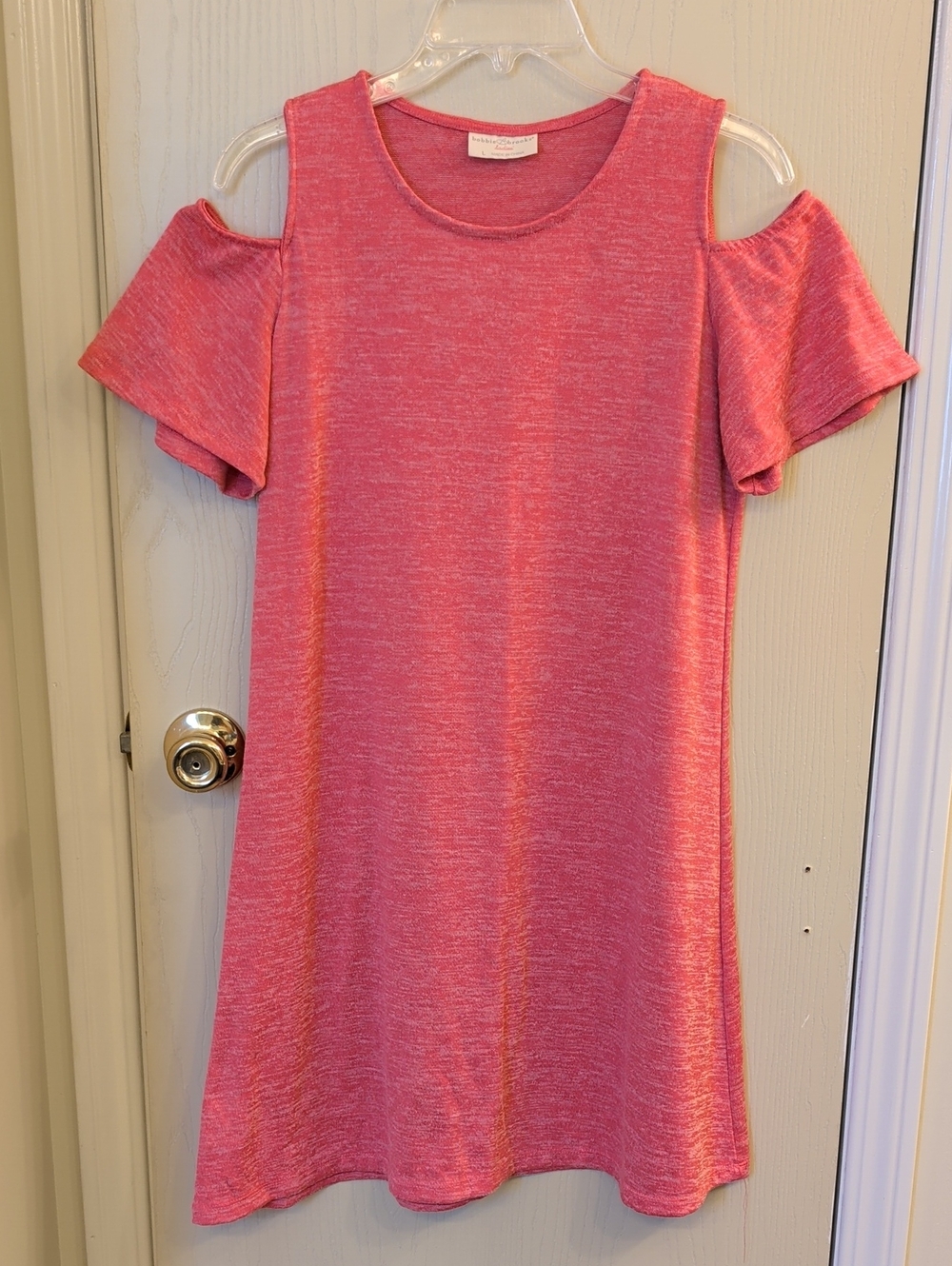 Bobbie Brooks Pink Cold Shoulder Swing Dress Size L